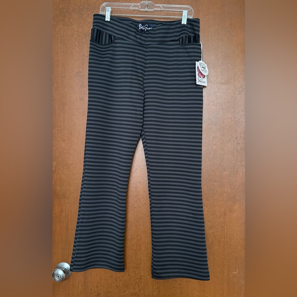 Lesley Evers Striped Audrey Pants, Large, NWT